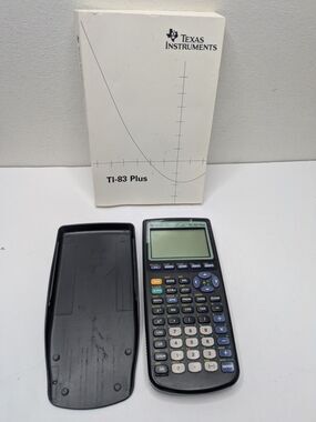 Texas Instruments TI-83 Plus Graphing Calculator W/Cover And Manual Tested Works
